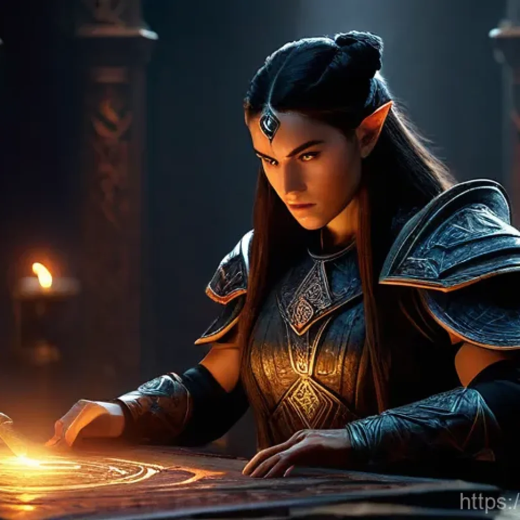 디아블로4 전설 장비 강화 - **Prompt 1: The Occultist's Enigma**
    "A female Barbarian, fully clothed in intricate, heavy Diab...