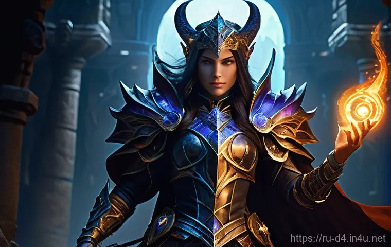 디아블로4 전설 장비 강화 - **Prompt 2: Scavenging in the Helltide's Fury**
    "A male Rogue, clad in practical and dark leathe...